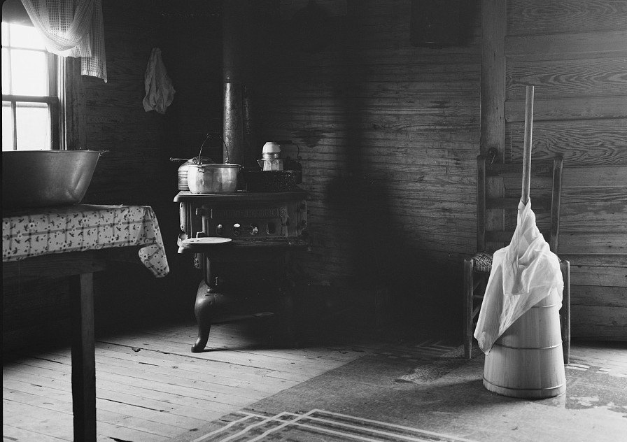 Corner of kitchen of home. Person County, North Carolina by Dorothea Lange July 1939