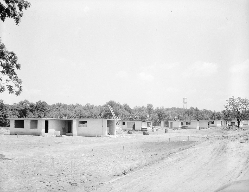 Hightstown, New Jersey. Homes under construction. Thirty-five of these homes are to be completed and ready for occupancy by July 15, 1936 lange