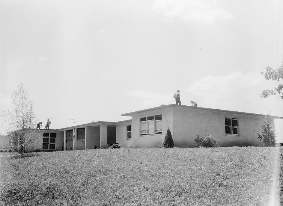 Hightstown, New Jersey. Type house for two families (incomplete). Will be ready for occupancy July, 1936 dorothea