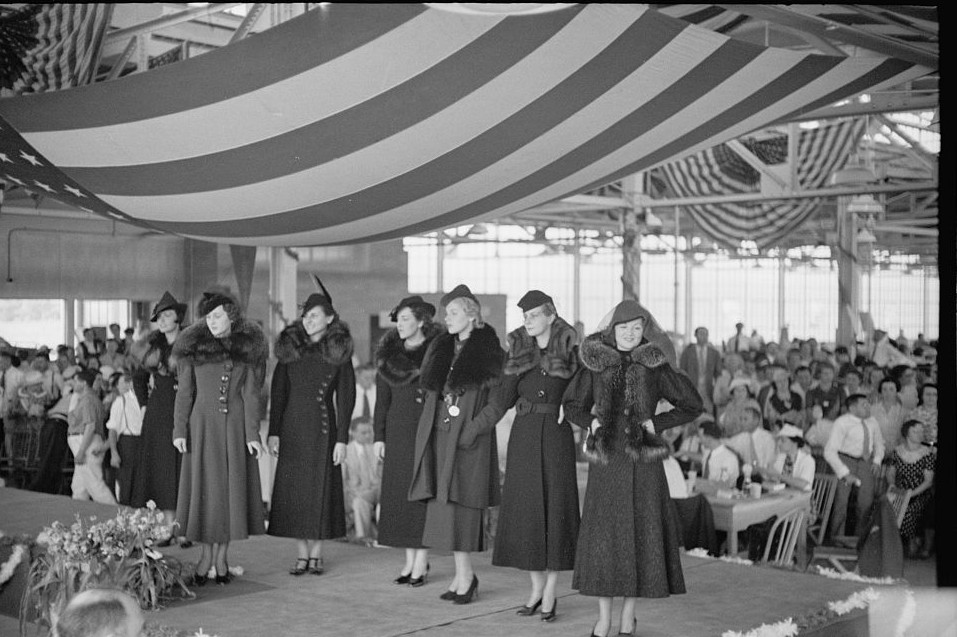 Style show of the opening of garment factory, Hightstown, New Jersey