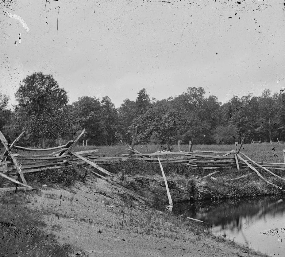Gettysburg, Pennsylvania. McPherson's woods on left of the Chambersburg Pike