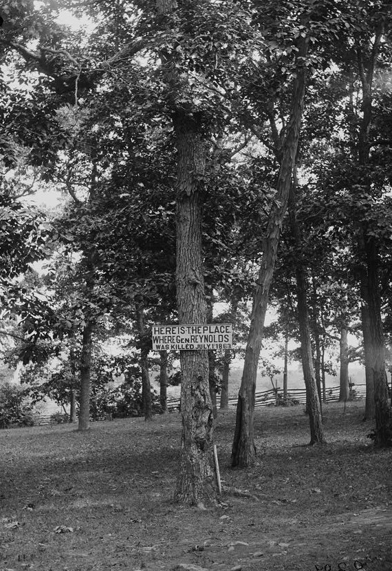 Place where Gen. Reynolds was killed July 1863
