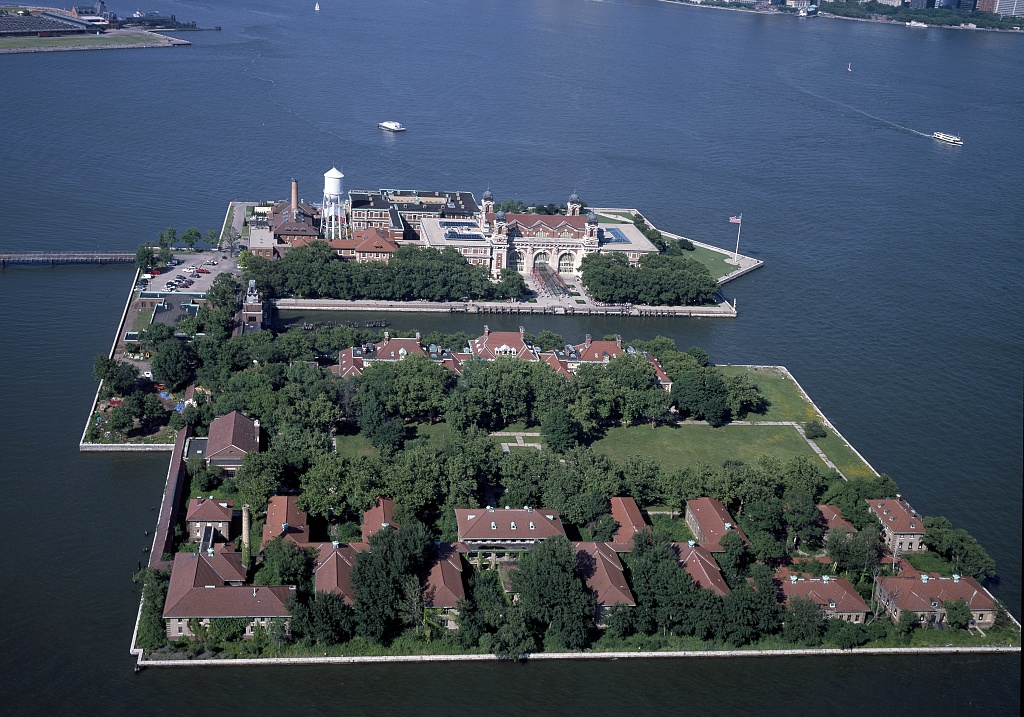 aerial view of Ellis Island