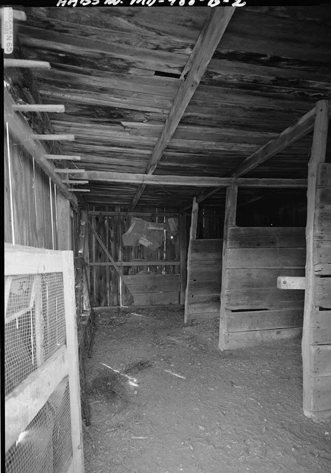 INTERIOR VIEW OF STABLE AREA OF BARN, LOOKING SOUTHWEST - Coffren House