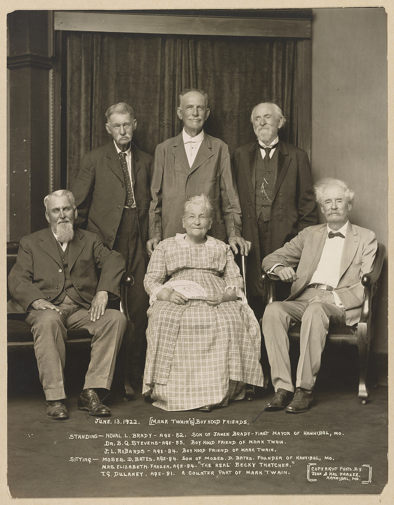 Mark Twain with boyhood friends ca. 1900