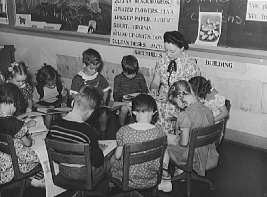 First Grade class Ohio October 1938, by photographer John Vachon