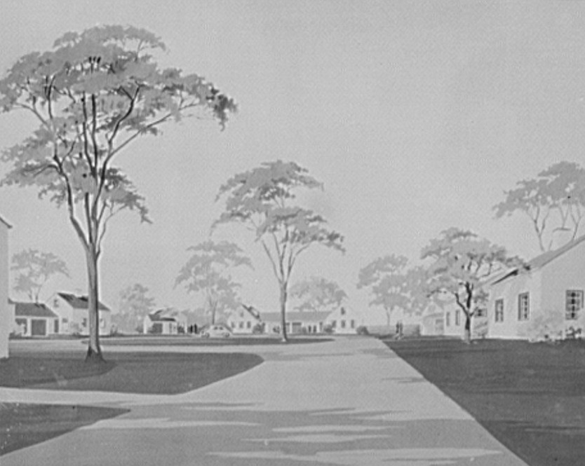 Sketch Cul-de-sac. Greenhills, Ohio Apr. 1936