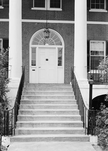 April, 1960 MAIN (FRONT) ENTRANCE. - DeBruhl-Marshall House, 1401 Laurel Street, Columbia, Richland County, SC